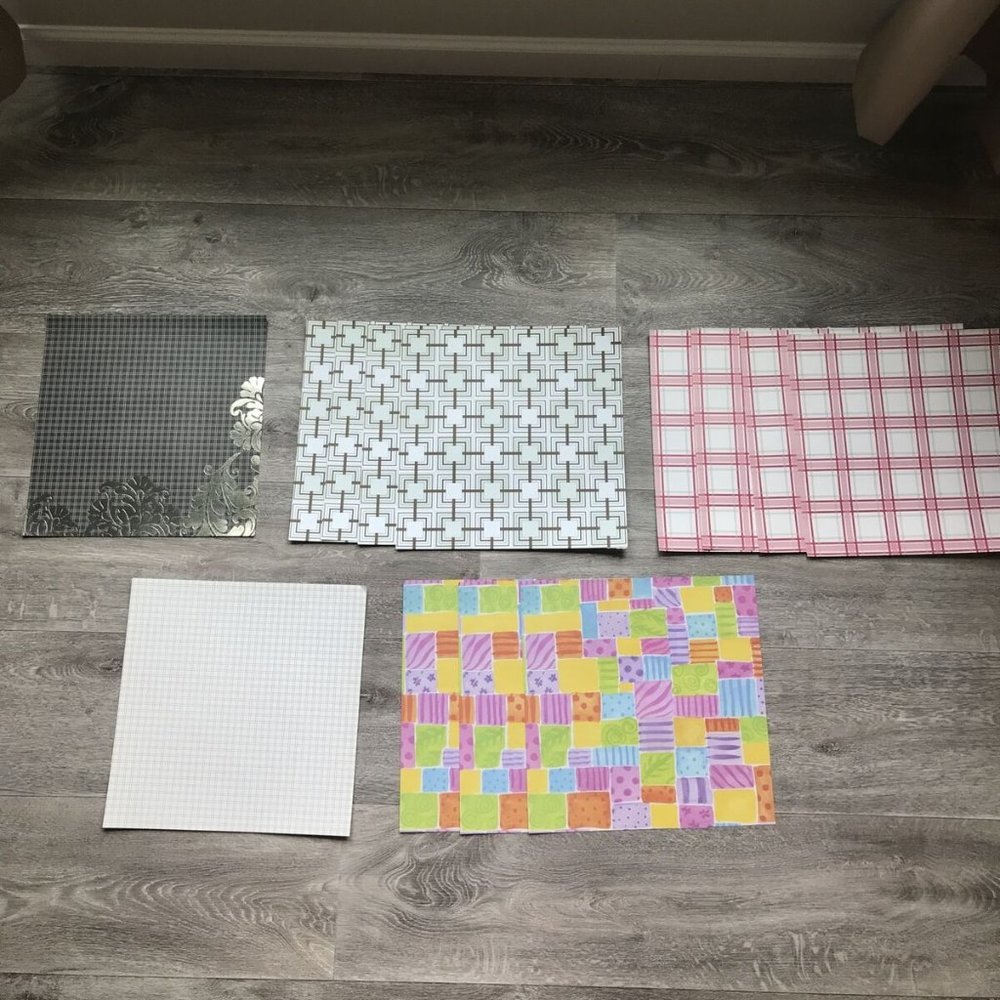 Lot Of Square Patterned 12x12 Scrapbook Paper